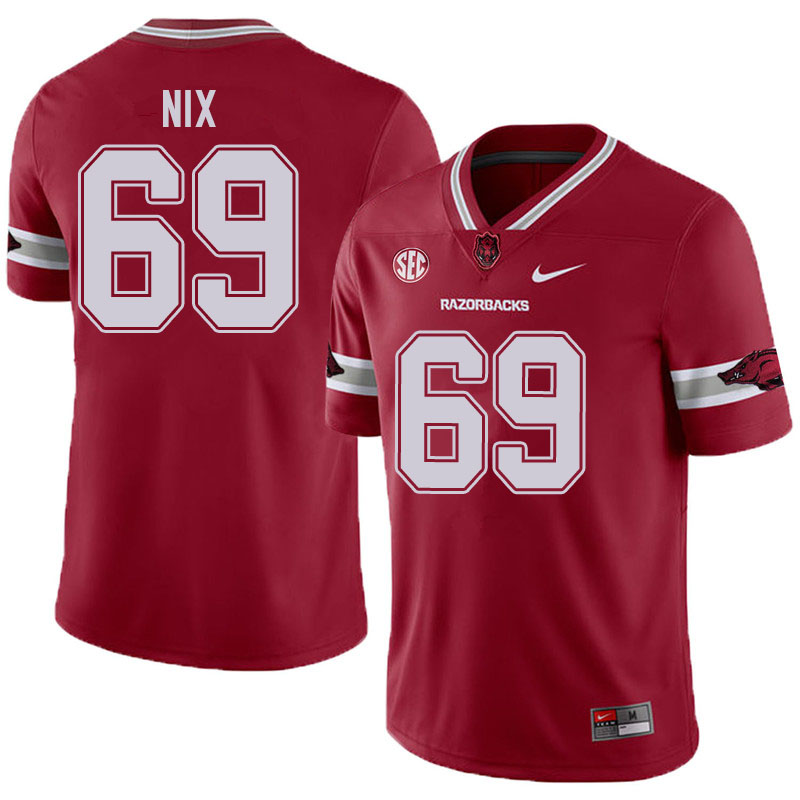 Men #69 Austin Nix Arkansas Razorbacks College Football Jerseys Sale-Alternate